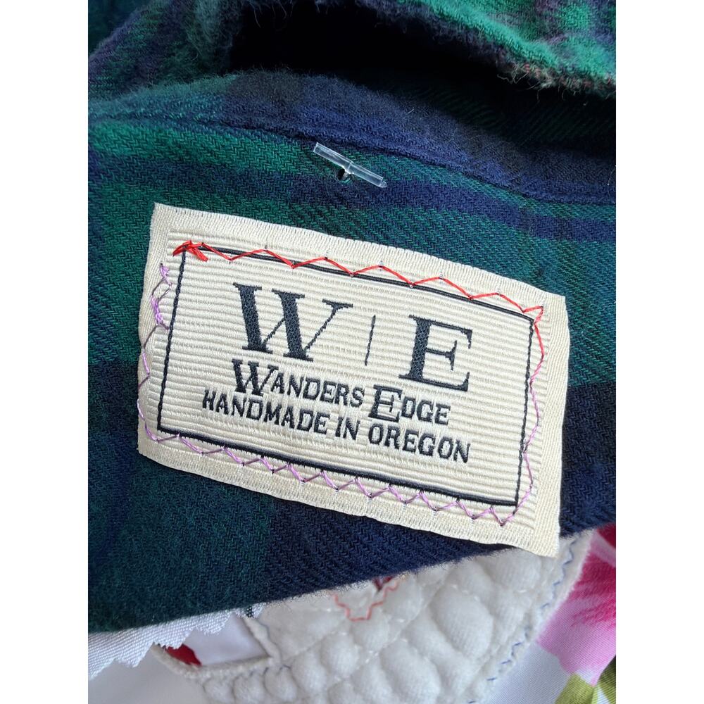 NWT OOAK Wanders Edge Handmade Embellished Flannel Shirt with Peace Sign - Picture 8 of 8